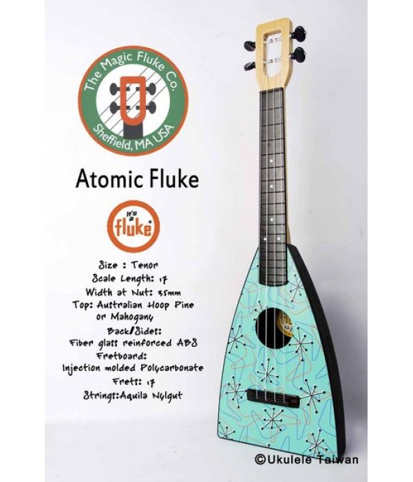 【台灣烏克麗麗 專門店】Fluke 瘋狂跳蚤全面侵台! Atomic Fluke ukulele 26吋 美國原廠製造 (附琴袋+調音器+教材)